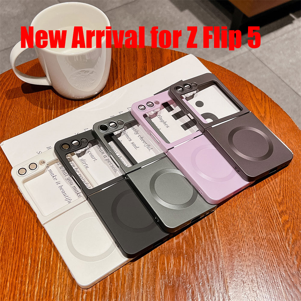 Z Flip 4 5 Case Luxury Wireless Charge Soft Silicon Magsafe Case For Samsung Galaxy Z Flip 3 4 5 Ultra Thin Mat Shockproof Cover. 