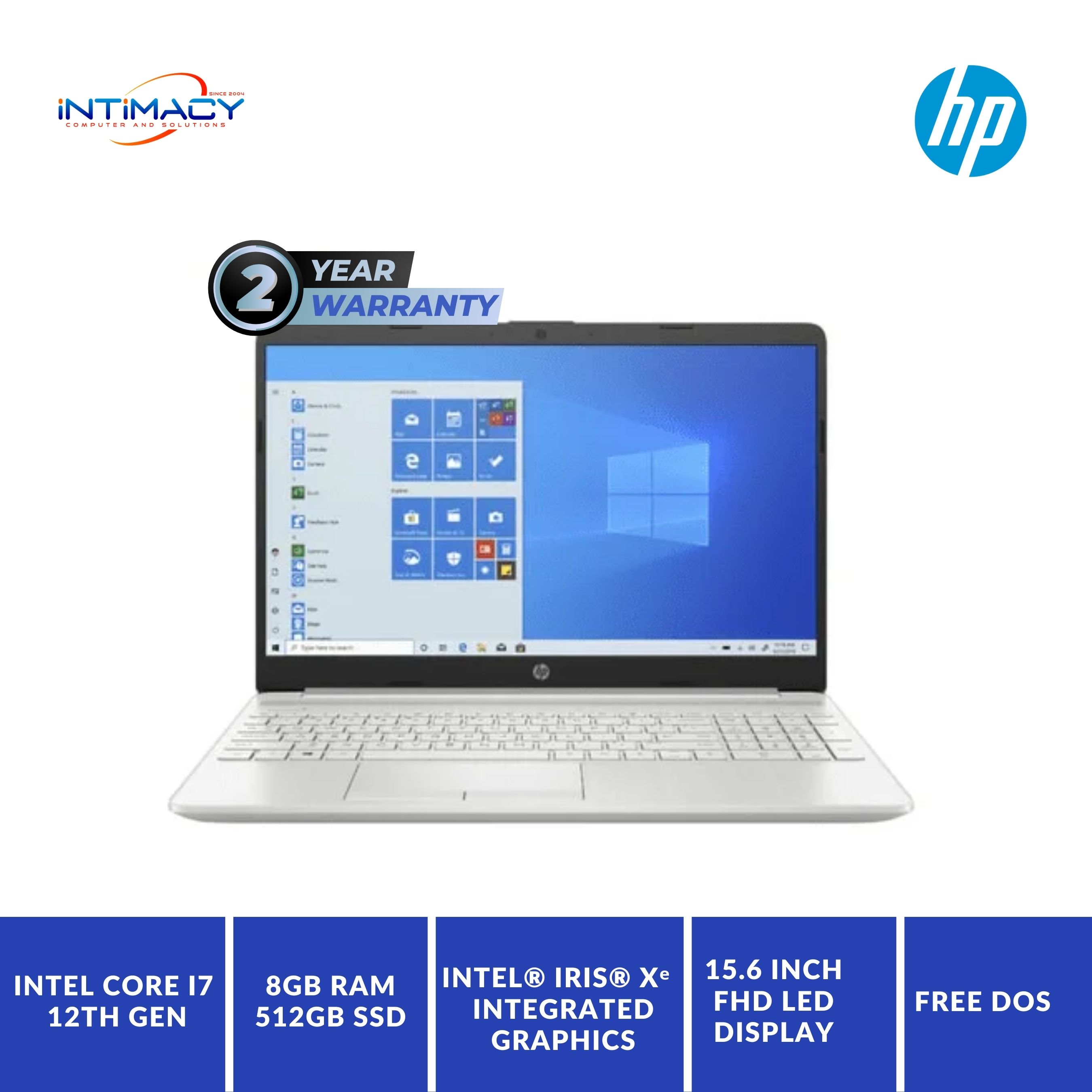 HP 15s-fq5299nia Core i7 12TH gen 8GB RAM 512GB SSD 15.6inch FHD Laptop