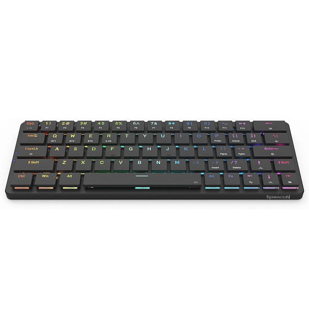 REDRAGON Elise Pro K624P RGB Super slim Mechanical Gaming Keyboard USB Support Bluetooth wireless 2.4G 63 Keys for Compute PC. 
