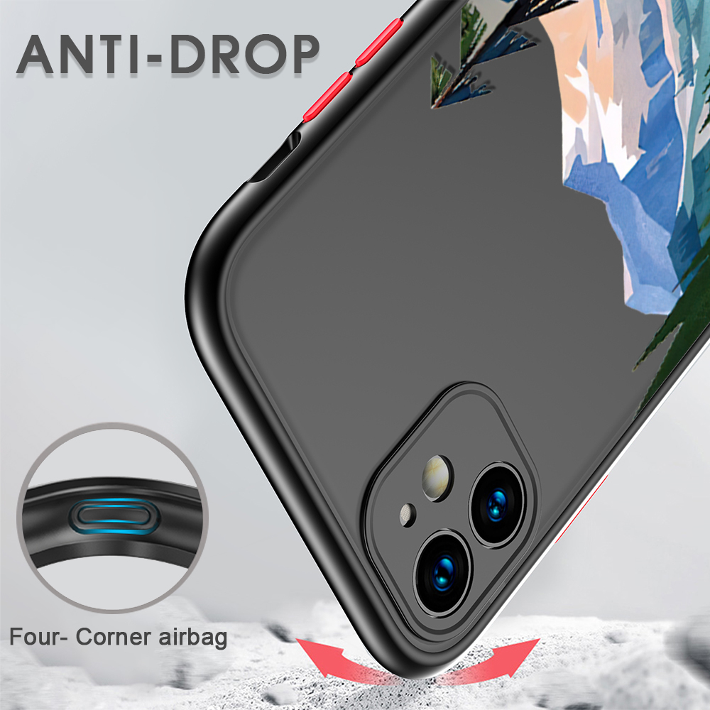 UCUC for Samsung Galaxy F23 M23 5G Back Cover Forest Scenery Frosted Transparent Hard Phone Case Shockproof Full Cover Camera Protect Case. 