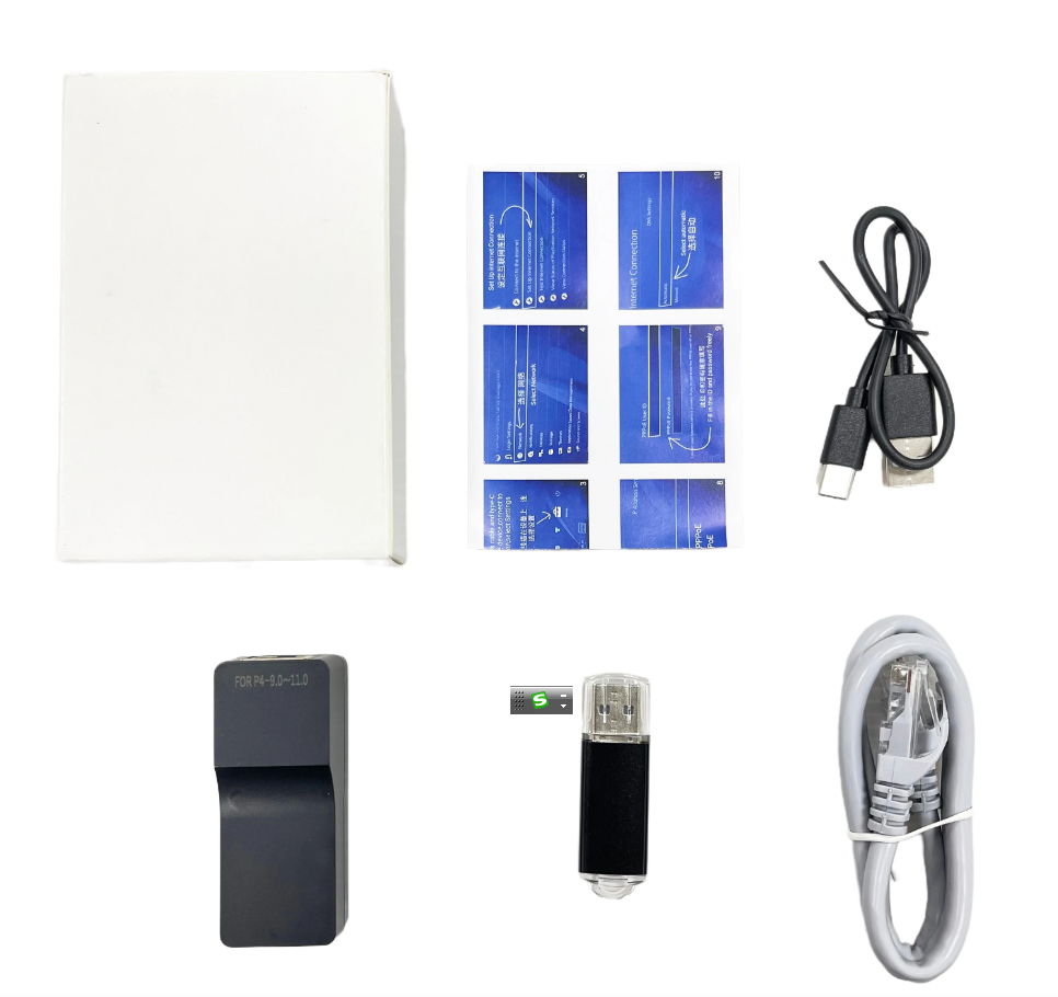 original Game Accessories One-Key JB Tool Mod Kit For PS4 FW 9.0 11.0 System USB Dongle USB Adapter With Ethernet Type-C Cable. 