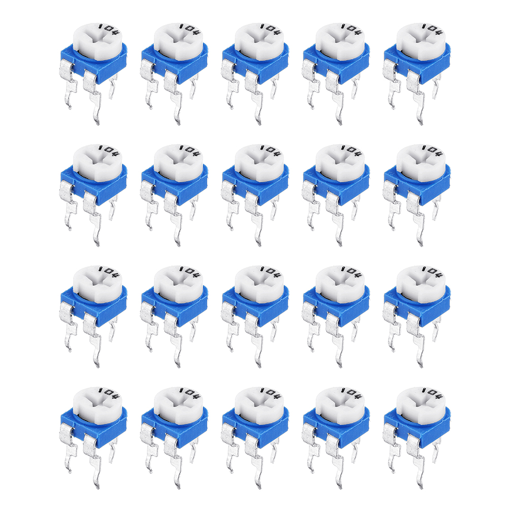 10Pcs- RM065 RM-065 VR 100K Ohm 104 Potentiometer Trimmer Trim Pot 100K Ohm 104 Trimpot Potentiometer Variable Resistor Top Adjustment Single Turn 6mm V/R 3 Pin Leads. 