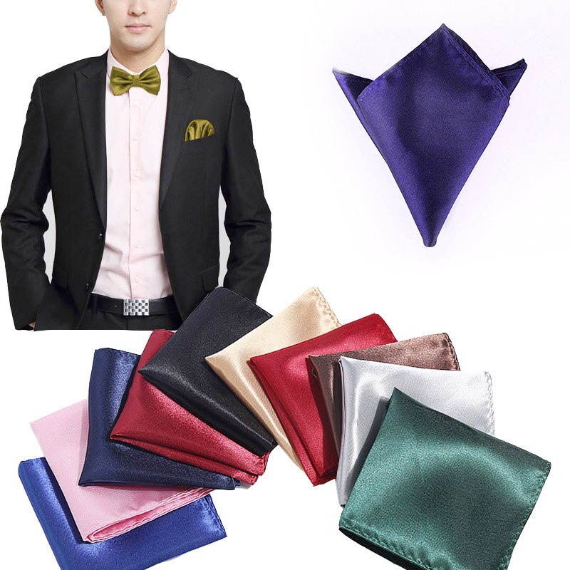 Satin Handkerchief For Men Candy Color Mens Suits Pocket Square Business Chest Towel Hanky Suit Napkin Solid Sale. 