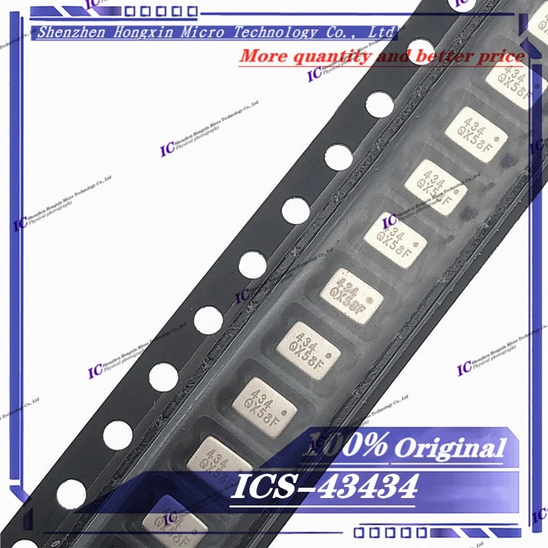 1pcs//LOT ICS-43434 43434 434 ICS-43432 43432 432 QFN-6 Digital I2S output bottom port microphone New original