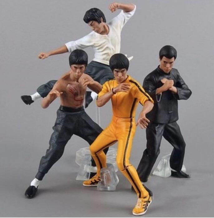 4pcs/set 10cm Bruce Lee PVC Action Figure Collection Model Toys