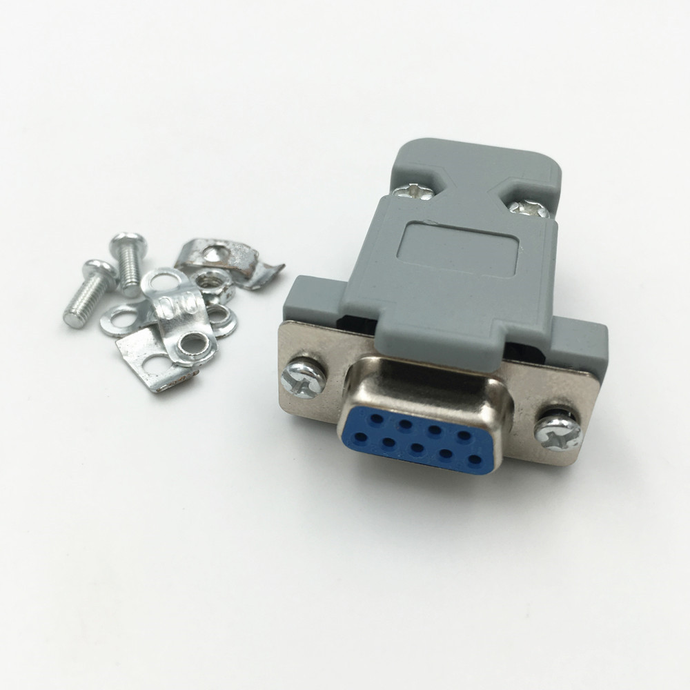 FEMALE DB9 2 Rows 9 Pin Female VGA DB9 Connector With Plastic Cover DB9 RS232 Connector DB9 Female ConnectorFor LCD Monitor Cables. 