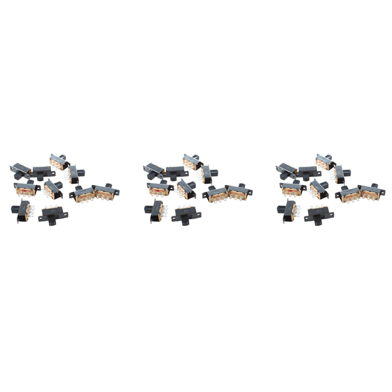 30 Pcs SS22F25-G7 2 Position DPDT 2P2T Panel Mount Mini Slide Switch Solder Lug