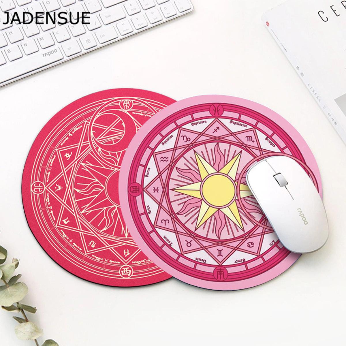 Round Cute Mouse Pad Kawaii Deskpad Table Mats Office Carpet Desk Mats Mouse Mat Mousepad Rubber Mat for Computer Table Keyboard. 