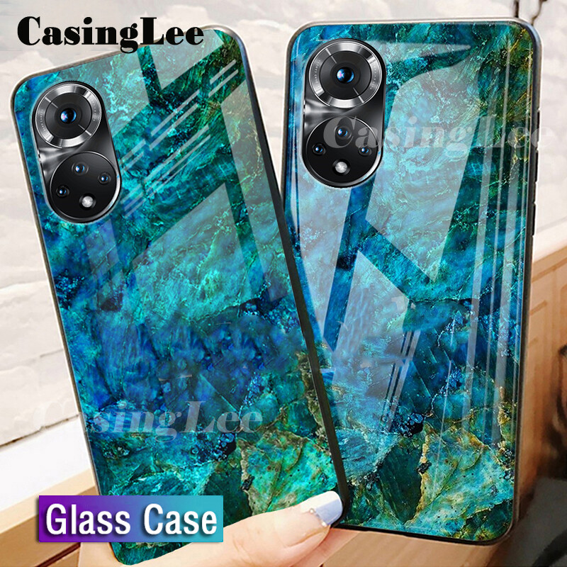 Casinglee For Honor X7 Case Fashion Marble Tempered Glass Protector Soft Silicon Back cover for Honor X7 Phone cases