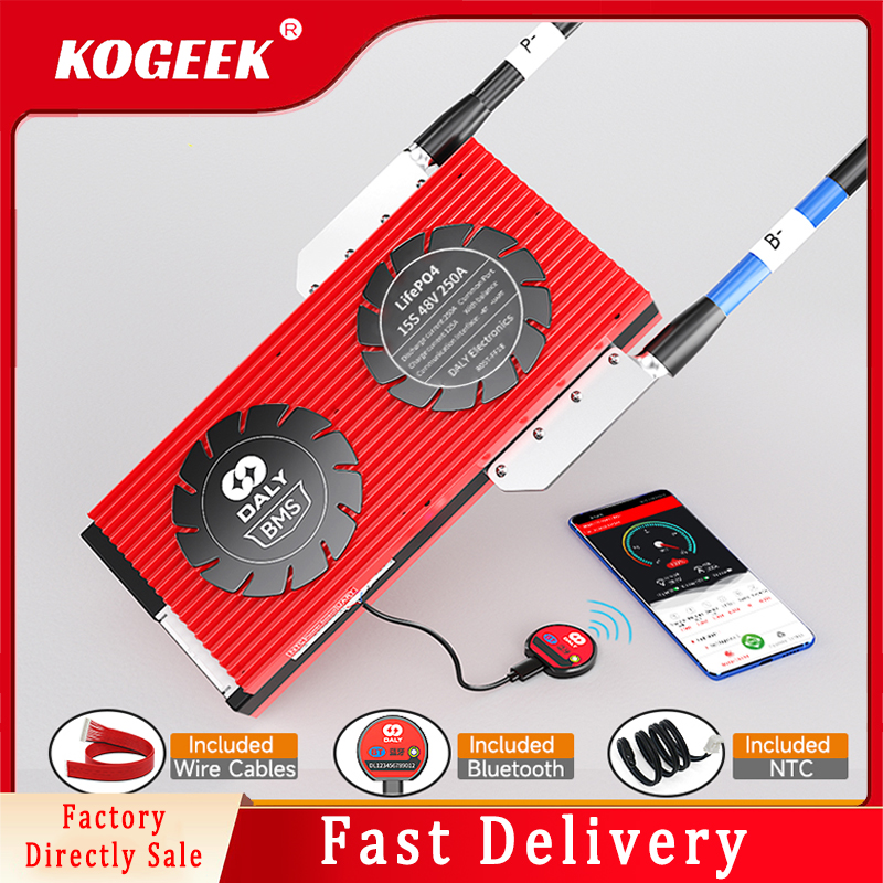 KOGEEK Daly Smart BMS LiFePo4 13S 48V 30A 40A 60A 80A 100A 120A 150A 200A 250A BMS