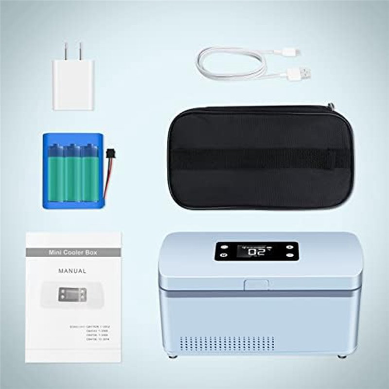 Insulin Cooler Case Insulin Cooler Box Medicine Cooler with Durable Battery, Adjustable Temperature Suitable for Long Flight US Plug. 