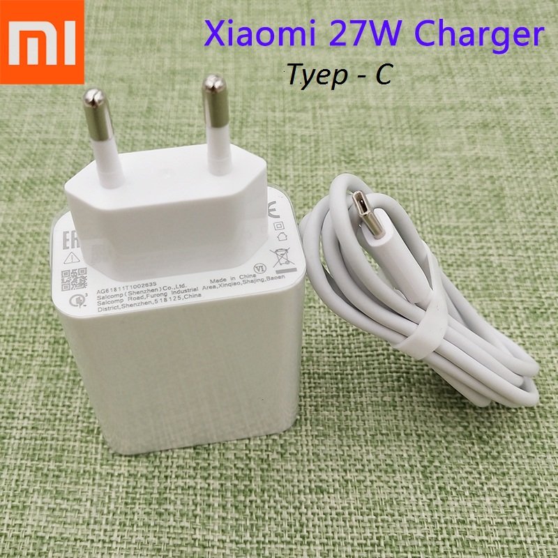 Xiaomi 33Watt, 30Watt, 27Watt  EU Turbo Fast Charger QC4.0 Adapter 100cm 5A type c cable for Mi 11 10 9 10T pro 5G 9T Pro Redmi K30S Note9S. 