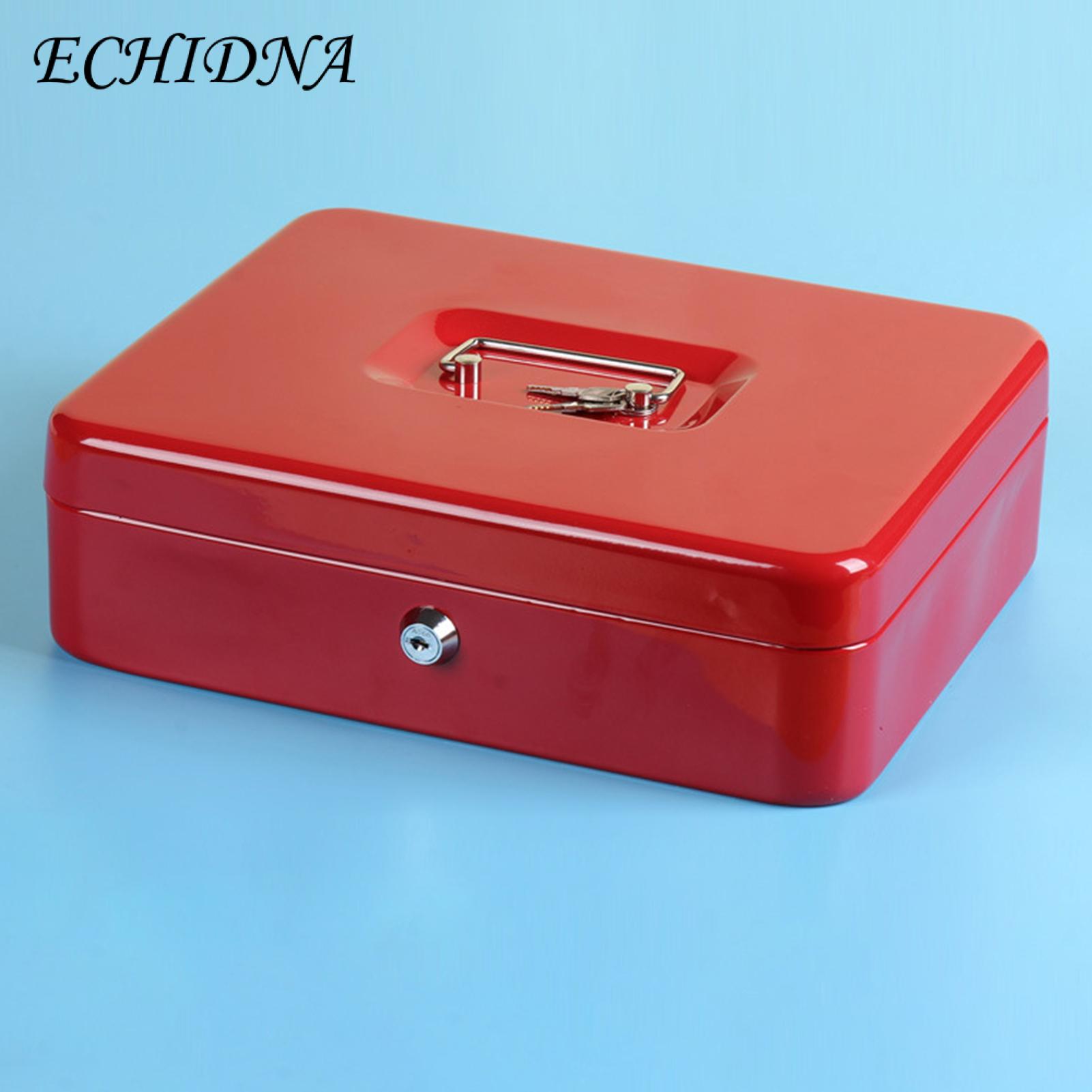 Metal Money Box Secure Fireproof Cash Safe Box with Lock 2 Keys Anti-theft Shockproof Multi-compartment Storage for Valuables Deposit Tin Money Box with Handle. 