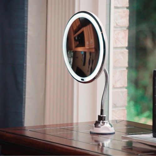 Makeup Mirror LED Light Flexible Vanity Mirror Light 10X Magnifying Mirror Portable Illuminated Mirror Bathroom Wall Mirror Led. 