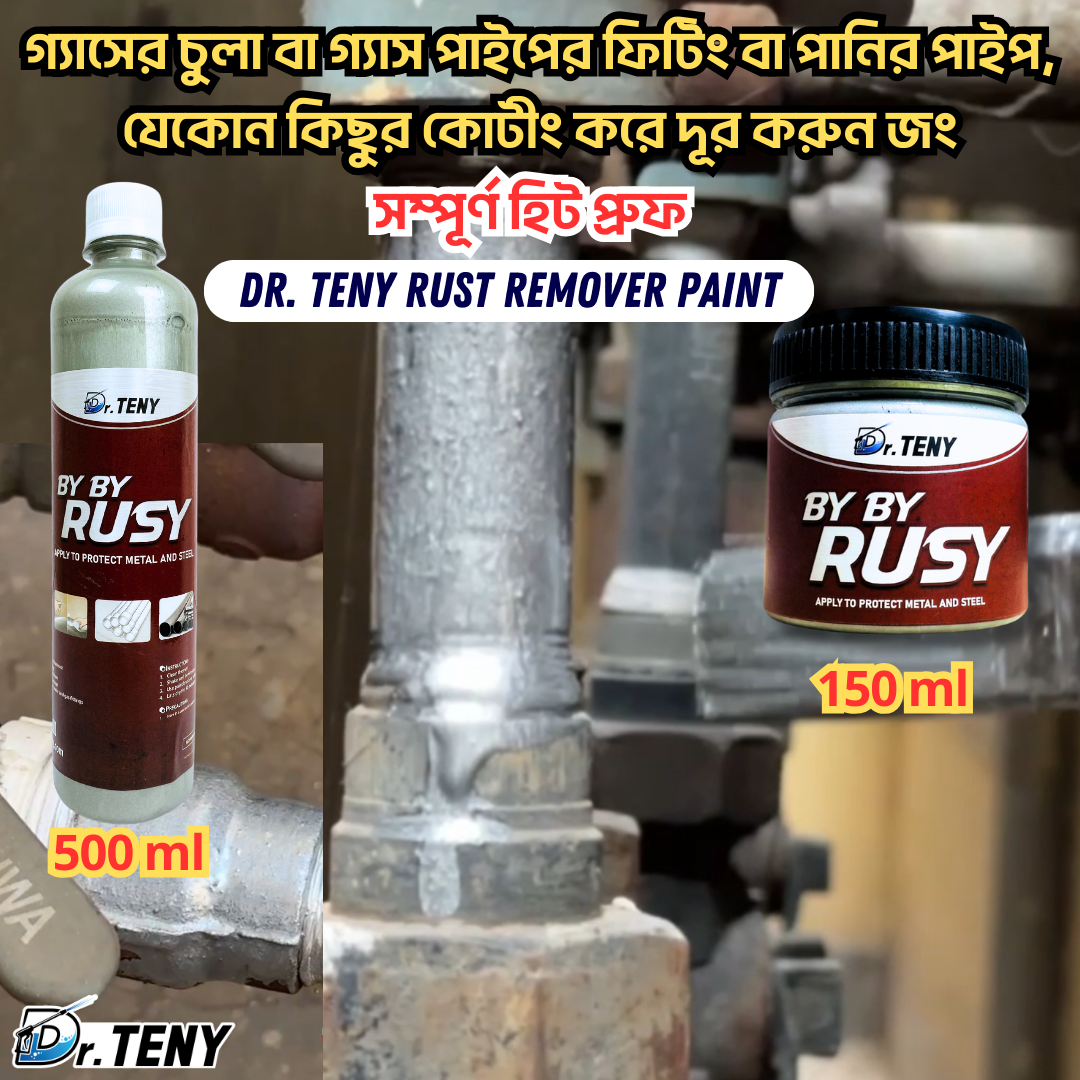 Dr Teny Anti-Rust Paint For Metal-Multiple Colors To Choose, By By Rusy, dr teny Rust Preventative Coating, Water-Based Metal Rust Remover, Water Based Metallic Paint, Anti Rust Paint For Metal 150 ML and 500 ML. 