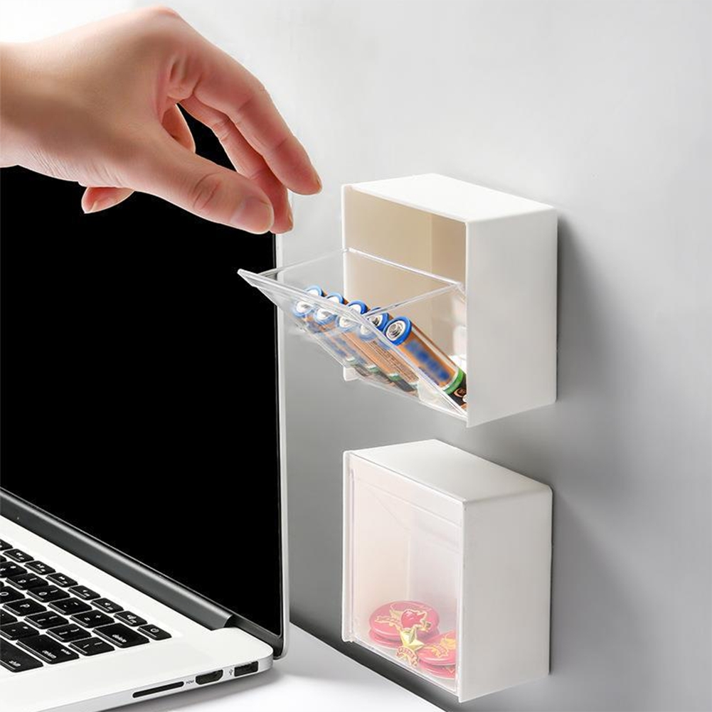 Transparent Adhesive Small Object Storage Box Multifunctional Organizer Storage Box Clamshell Storage Box for Home. 