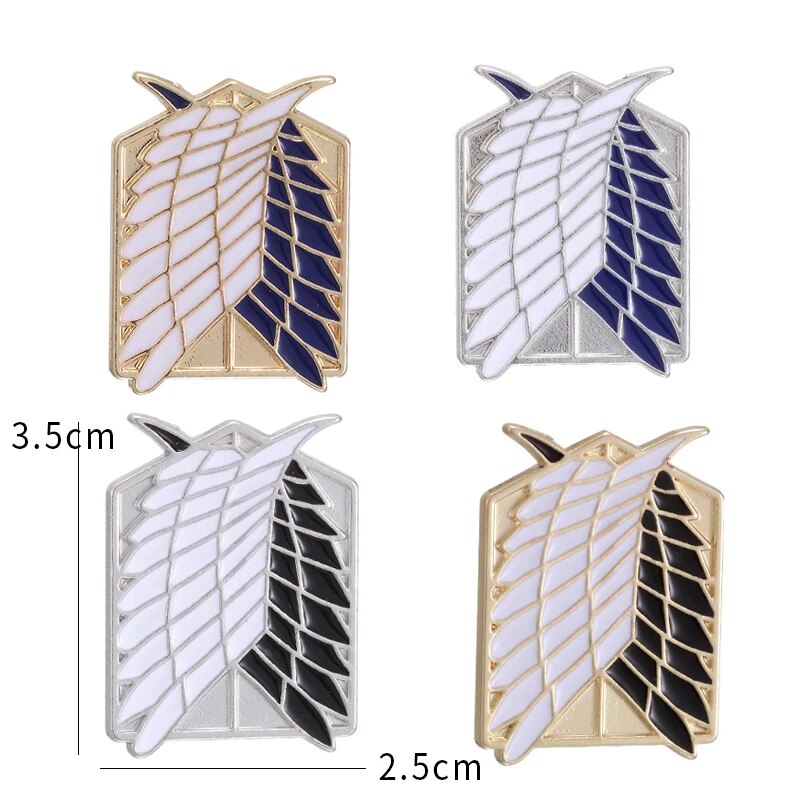 Japanese Anime Attack ON Titan Enamel Pin Eren Jaeger Mikasa Ackerman Jiyuu No Tsubasa Cartoon Brooch Fashion Lapel Badge Gifts. 