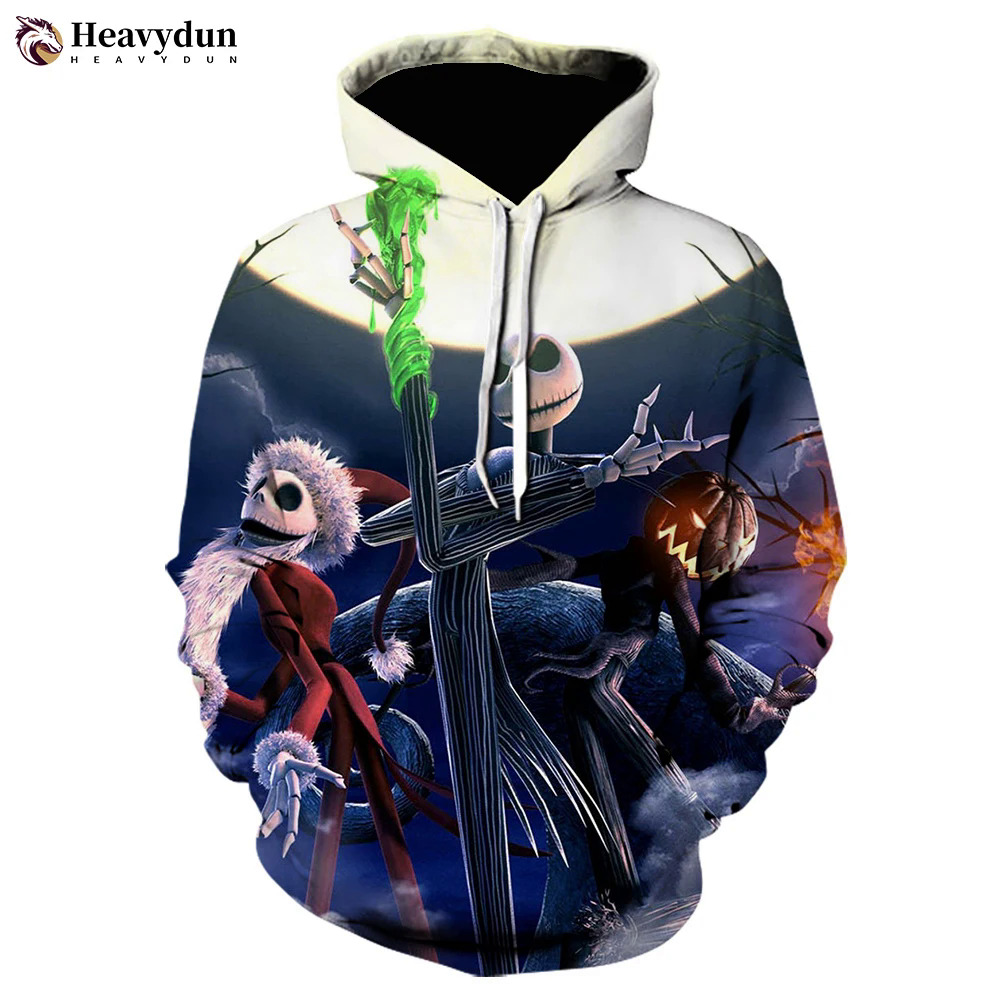 Halloween Hip Hop Hoodie Savage Gift Before Christmas Nightmare 3D Printed Men Casual Clothing America Mantle Gym Streetwear. 