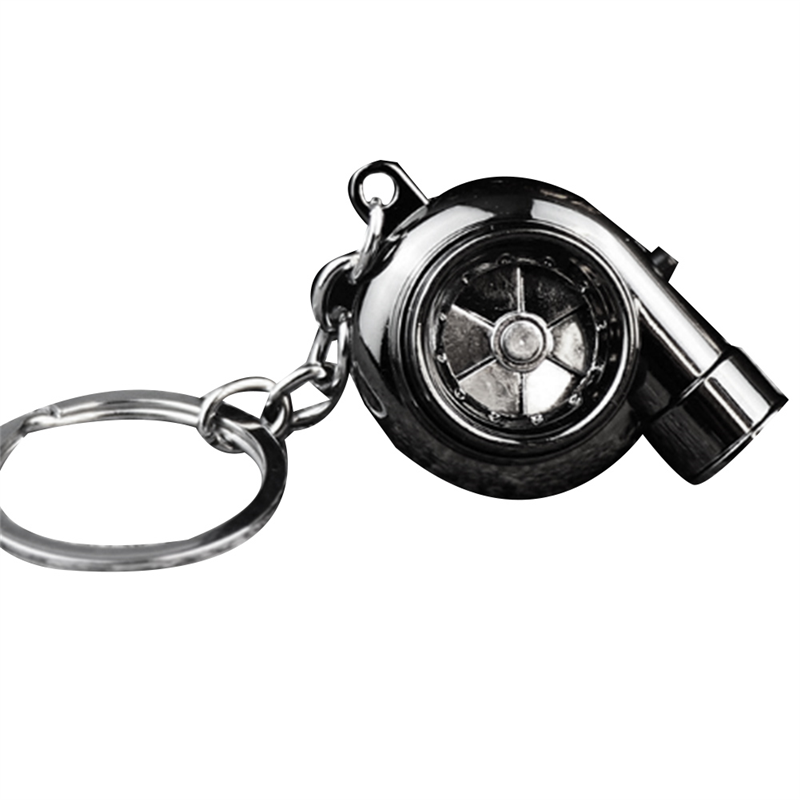 Car Turbo Spinner Keychain with Real Sound and LED Light Mini Turbocharger Key Chain for Car Keys Accessories ,B