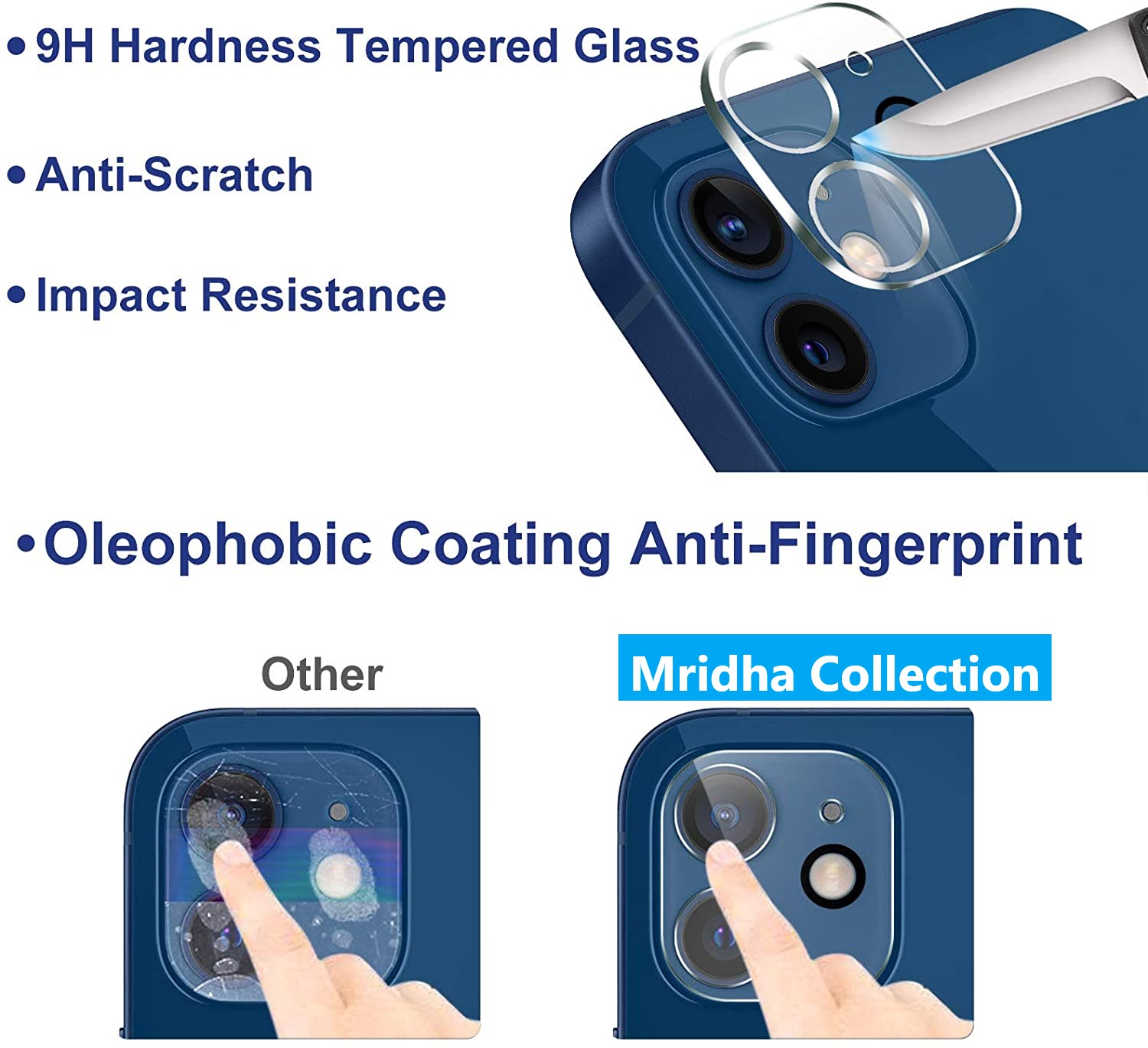 Apple iPhone 12 Mini Back Camera Lens Screen Protector Rear Camera Lens Screen Protector , Upgraded HD, Clear Scratch Resistant Tempered Glass. 