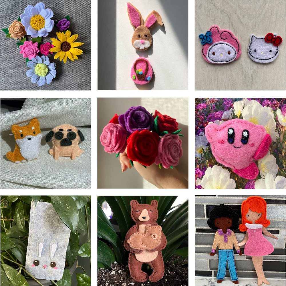 40Pcs Felt Fabric Squares DIY Craftwork Felt Crafts Assorted Colors Textile Fuzzy Fabrics for Scrapbooks Sewing. 