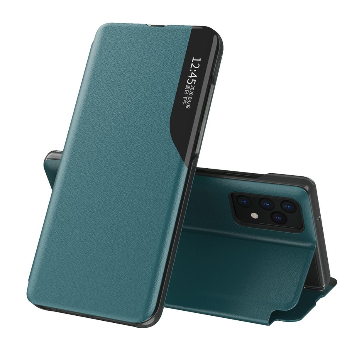 For Samsung Galaxy A52/Galaxy A52 5G Smart View Window Flip Stand Cover PU Leather Protective Case