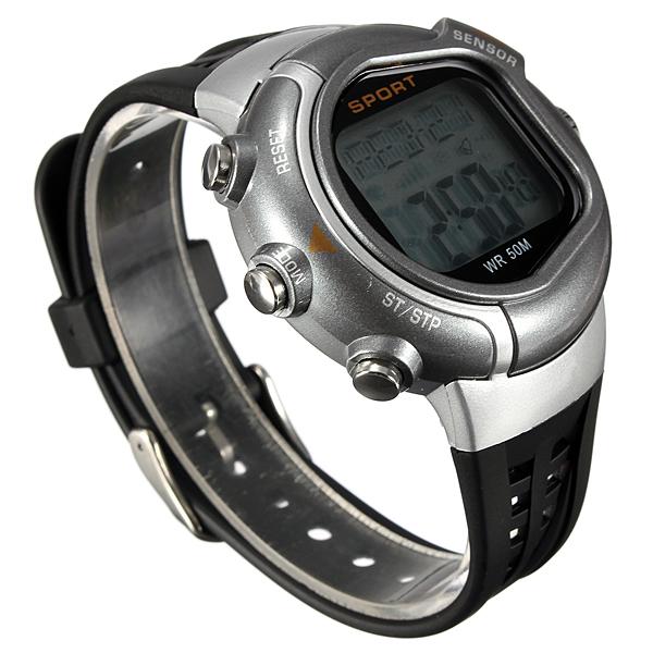 Fitness 5 Modes Sports Pulse Heart Rate Monitor Pedometer Calories Counter Watch. 