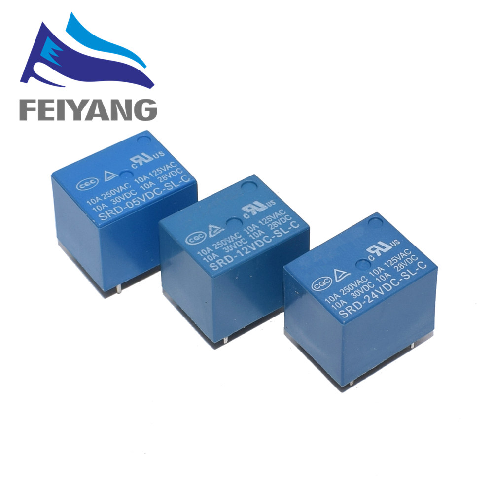 【World Supermarket 2021】DC 5V 12V 24V Power Relay SRD-05VDC-SL-C PCB SRD-12VDC-SL-C PCB Type SRD-24VDC-SL-C Type. 