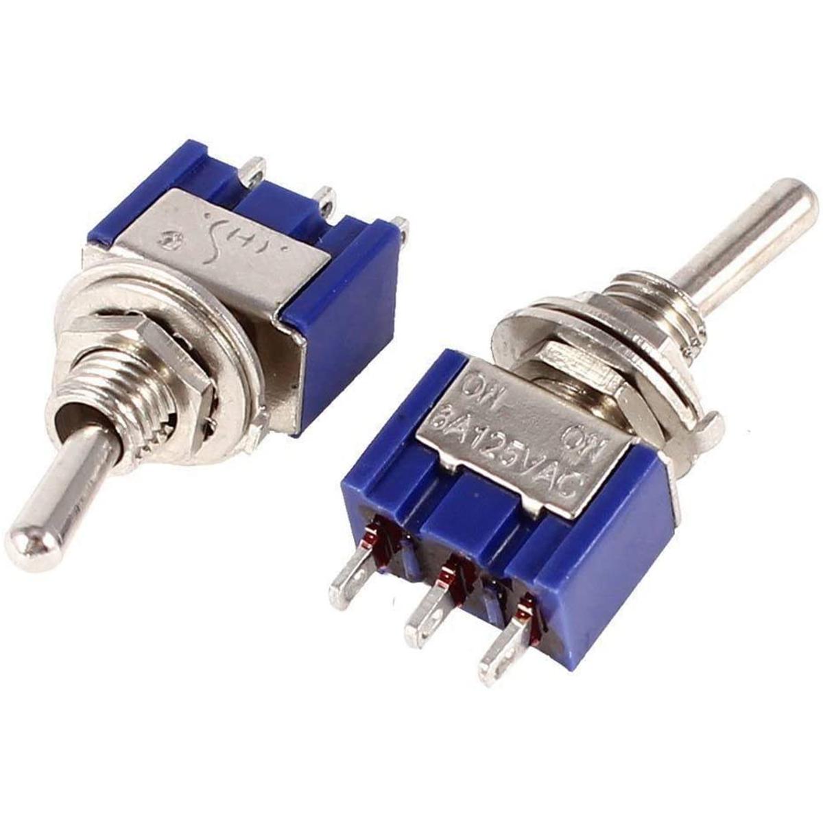 10pcMTS202 6A 125VAC Miniature Toggle Switch-