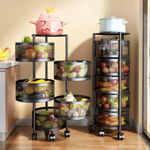 Rotating Multi-Layer Kitchen Storage Shelf. 