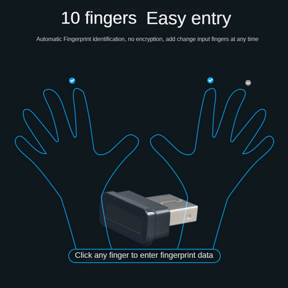 （New）1 PC Portable Multifunctional for MINI UB Fingerprint Reader Device for Window 10 Hello Biometric ecurity Key. 