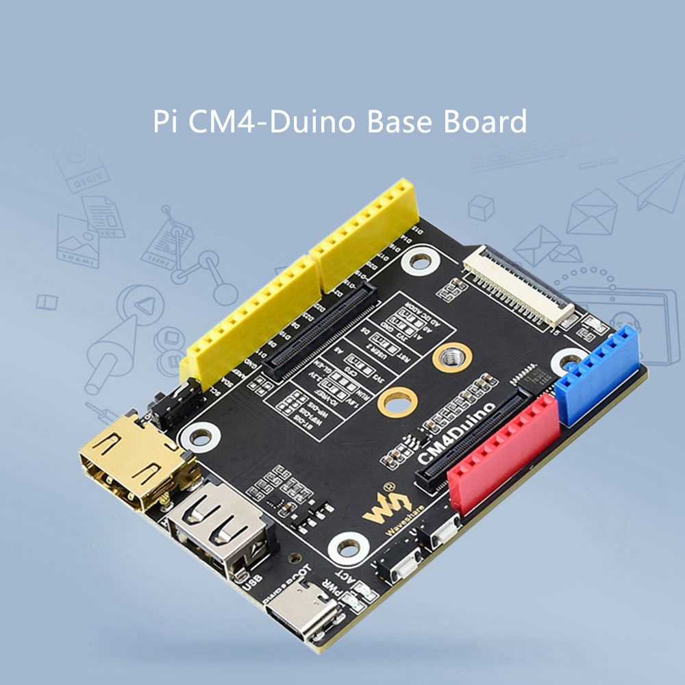 Waveshare for Raspberry Pi CM4-Duino Base Board Compatible HDMI USB M.2 Interface Supports Arduino Ecology System. 