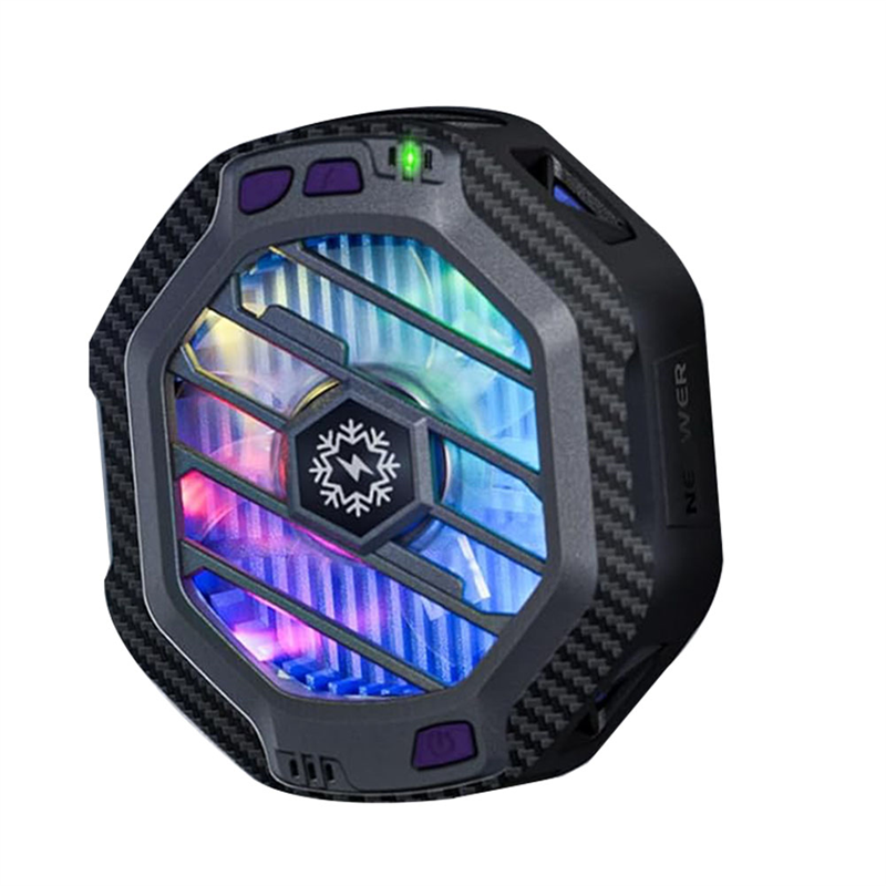 Phone Cooler Magnetic Wireless Charger with RGB Lighting, 3 Level Quick Cooling Fan for Phone Gaming Live Streaming Easy Install