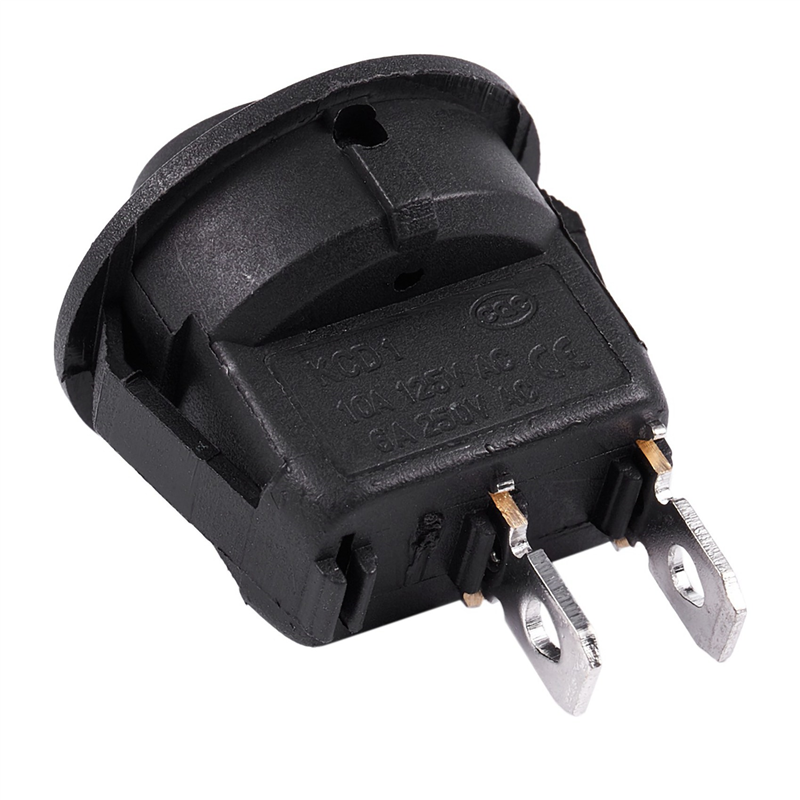25Pcs SPST Black Button On/Off Round Rocker Switch AC 6A/250V 10A/125V. 