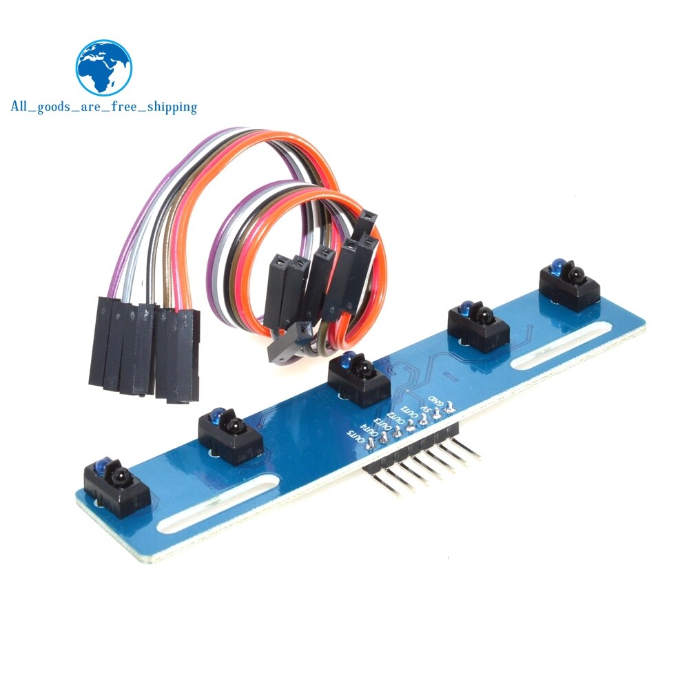 【happy one】MH-ET LIVE 5 channel Infrared Reflective Sensor TCRT5000 KIT 5 IR Photoelectric Line Track Module. 