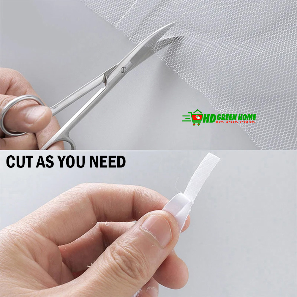 Window Mosquito Net with Self-Adhesive Velcro Tape Bug Fly Protector Screen. 
