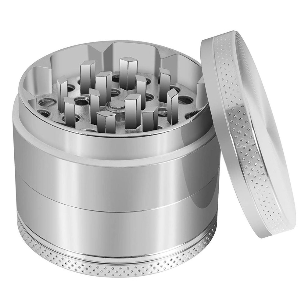 Metallic Spice Grinder Cors Herb Spice Grinder With Pollen Catcher