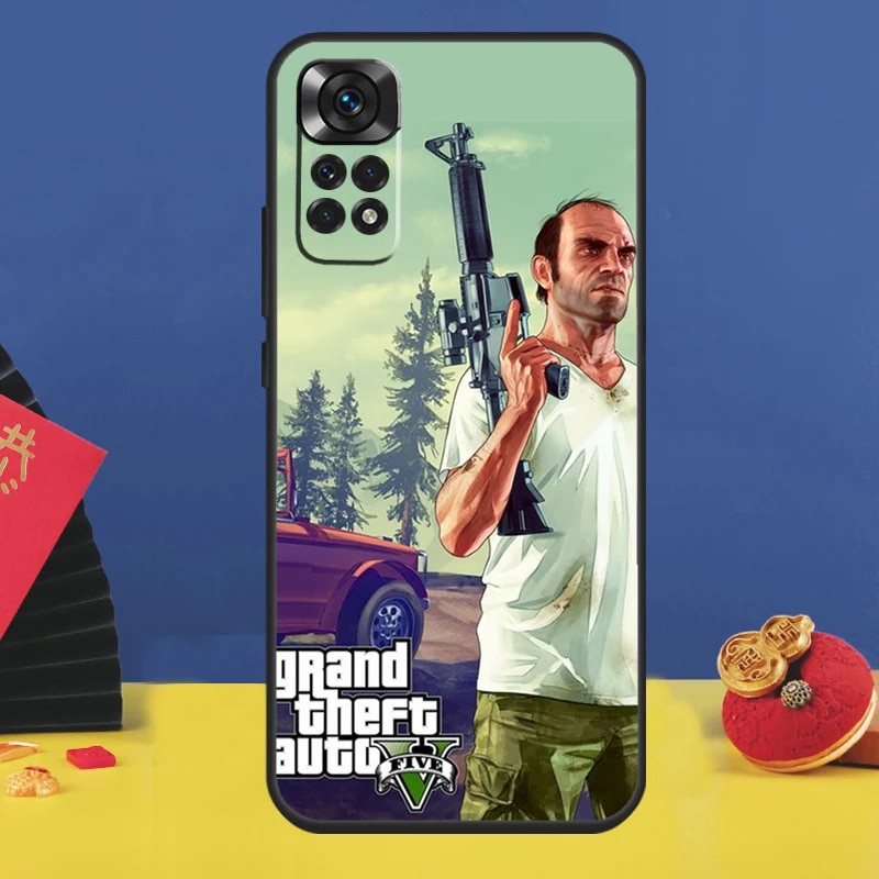 Gta 5 Grand Theft Auto Case For Xiaomi Redmi Note 11 10 12 8 9 Pro 8T 9S 10S 11S Redmi 10 10A 10C 9 12C 9C Cover. 