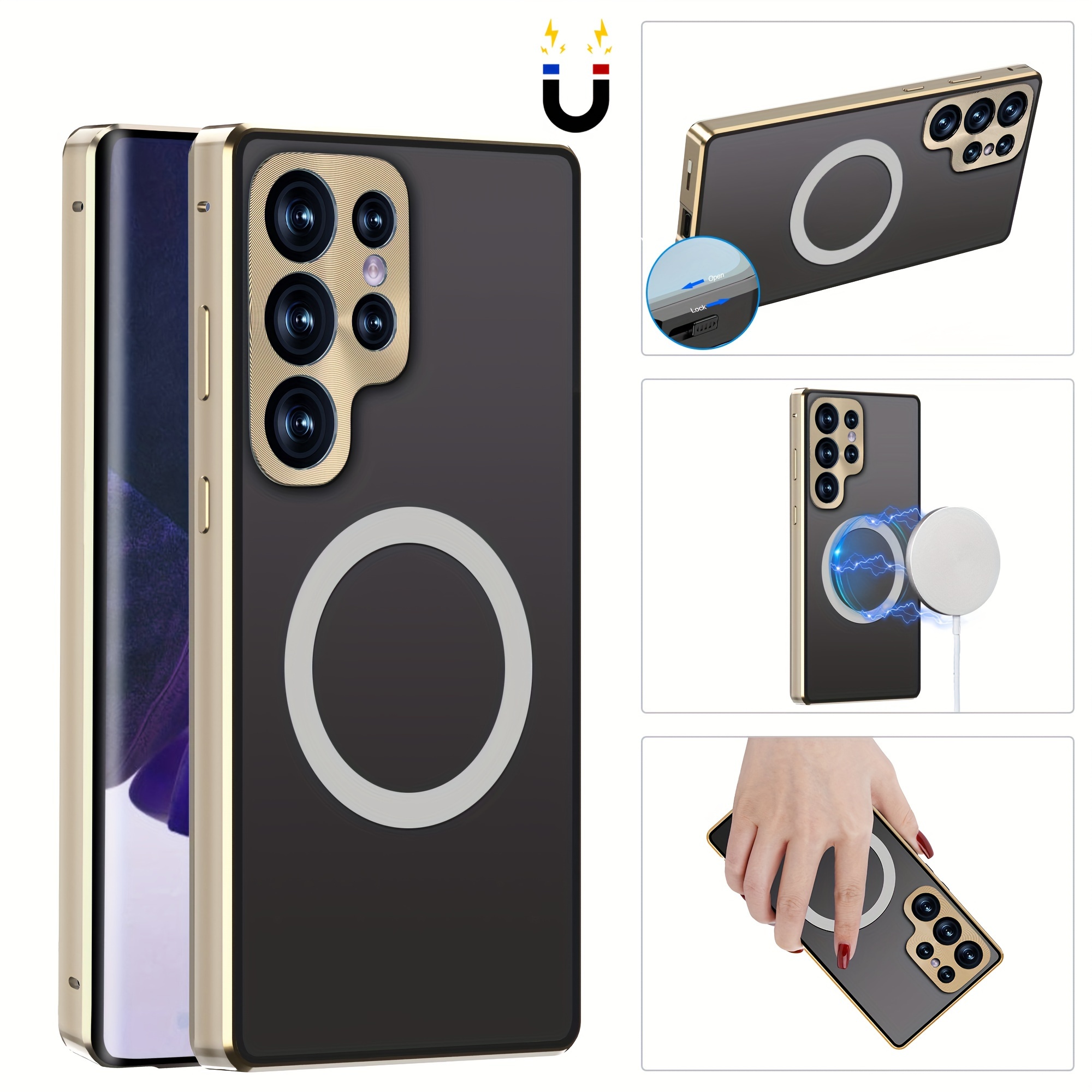 Protective Case For Samsung S22 Ultra/S23 Ultra, Full Body 360 Protector Cover Front Back Phone Case,with Lens Protection And Screen Protection,with Magnetic And Support Wireless Charging. 