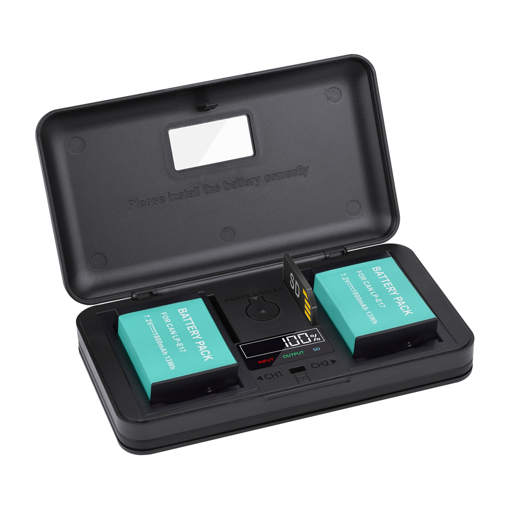 1800mAh LPE17 LP E17 LP-E17 Battery +LCD USB Charger For Canon EOS RP 200D M3 M6 750D 760D T6i T6s 800D 8000D Kiss X8i Camera. 
