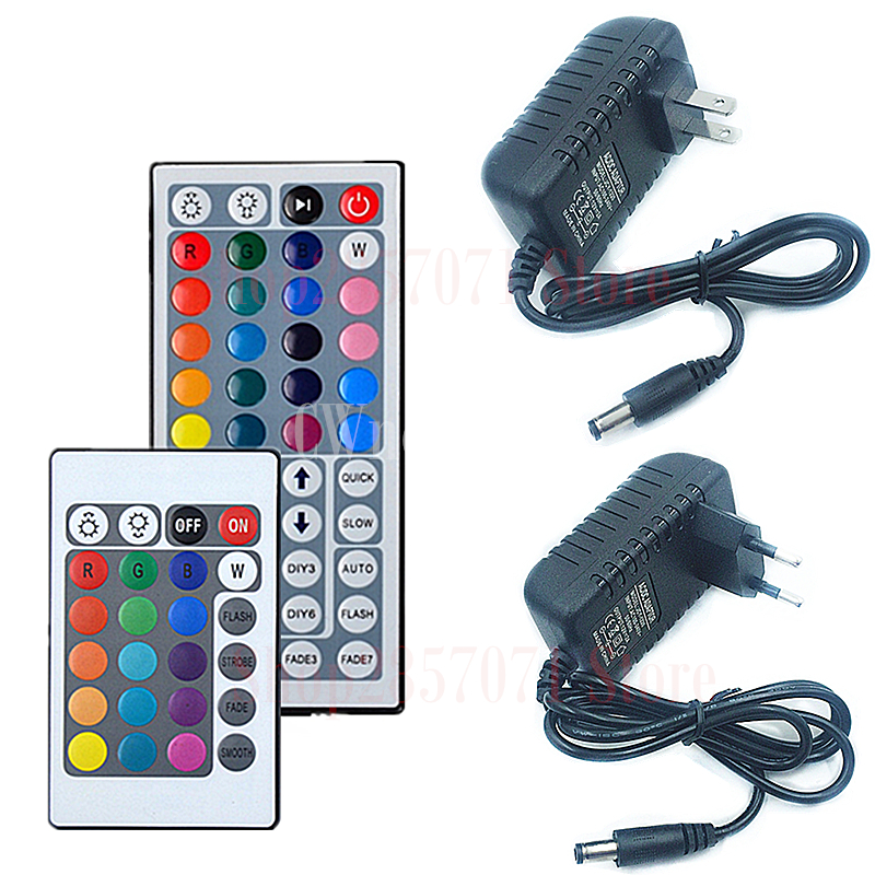 12V 2A EU US Power Adapter Remote Controller IR 24Key 44Key For SMD 5050 3528 Led Strip
