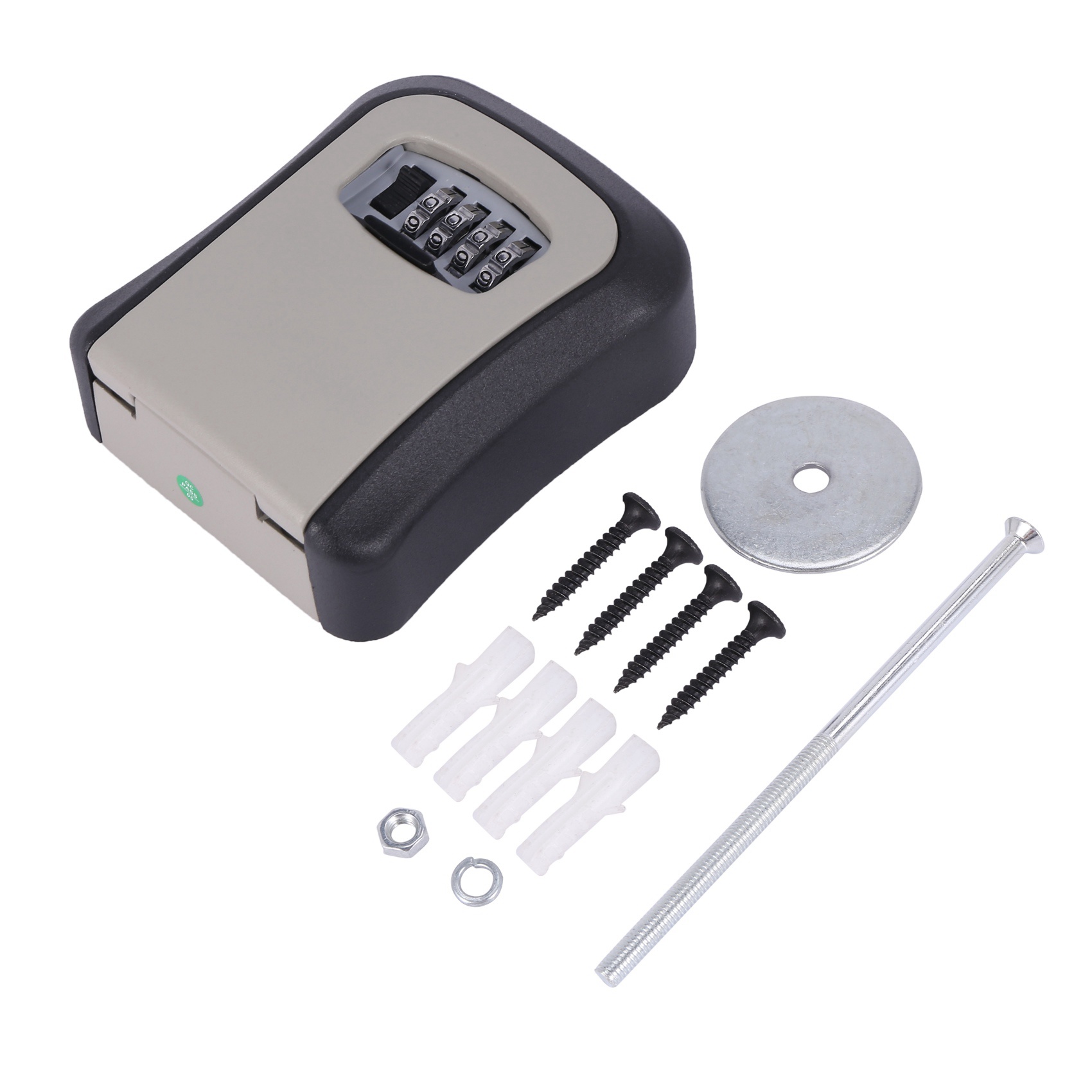 Key code lock box-2 x Key Storage Box
8 x screws
8 x Expansion tube
2 x User Manual(English)-Black & Gray. 