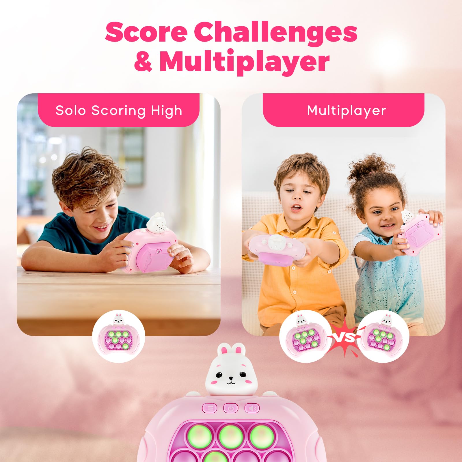 Upgraded Electronic Pop Push Quick Push Game Console with LED Display Screen Suitable for Adult and Child Fidget Toys Christmas. 