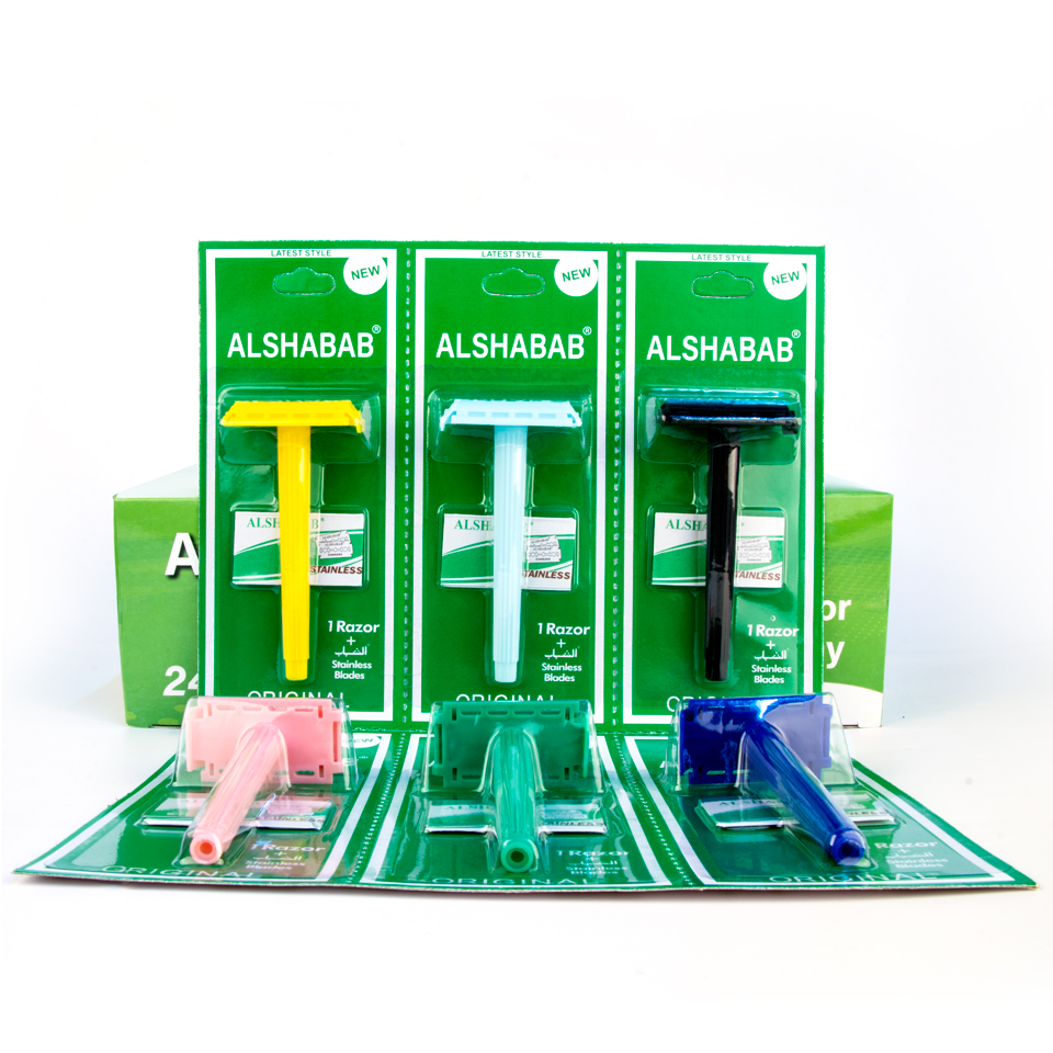 【7Rings Store】1Piece Plastic Safety Razor for Men and Women Double Edge Shaver Hair Remove Tool Color Choice with 1 Blade 1 Handle. 