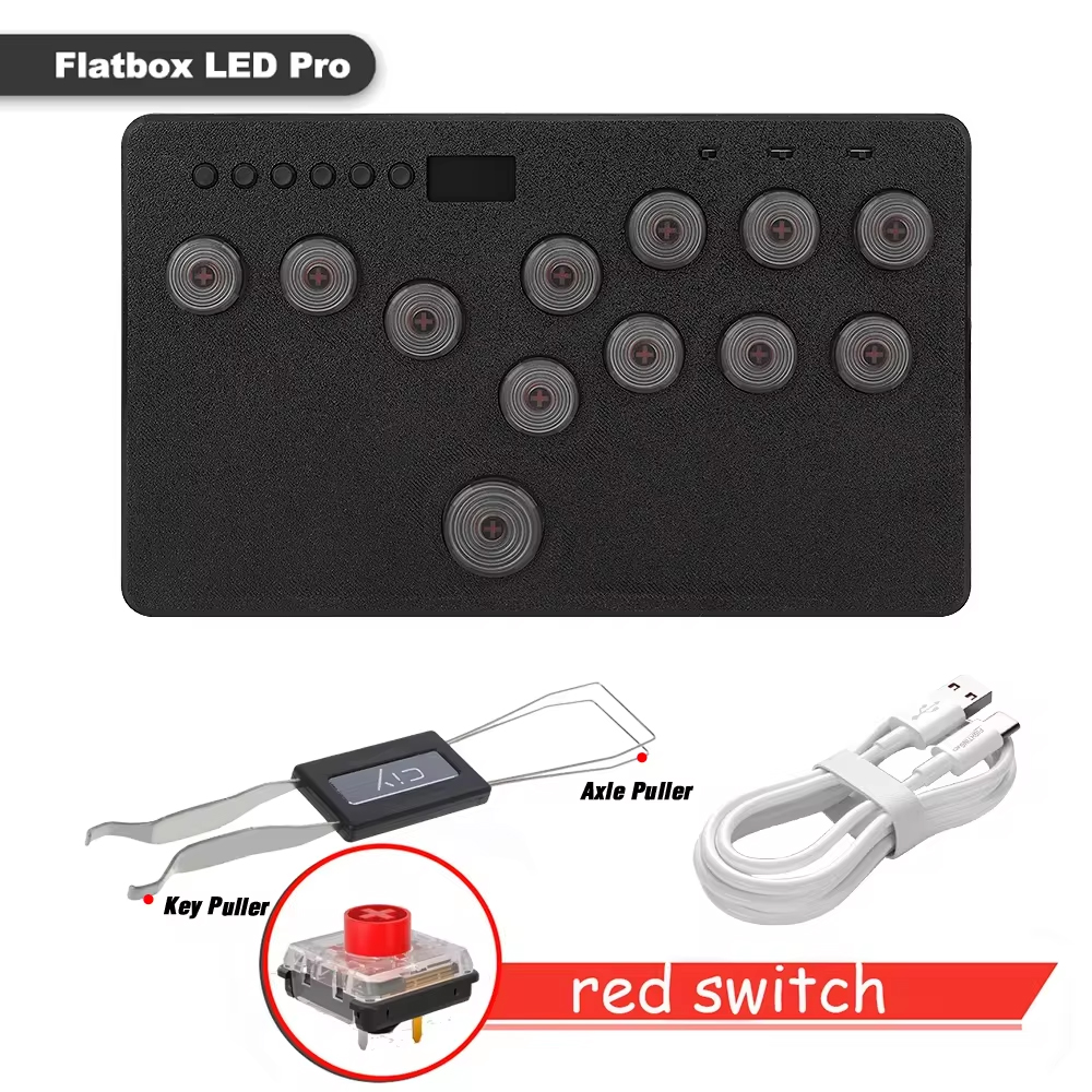 Flatbox LED Pro Hitbox Controller For P5 Arcade Game Joystick For PC/Nintendo Switch/PS4 Gamepad Keyboard Gaming Accessories. 