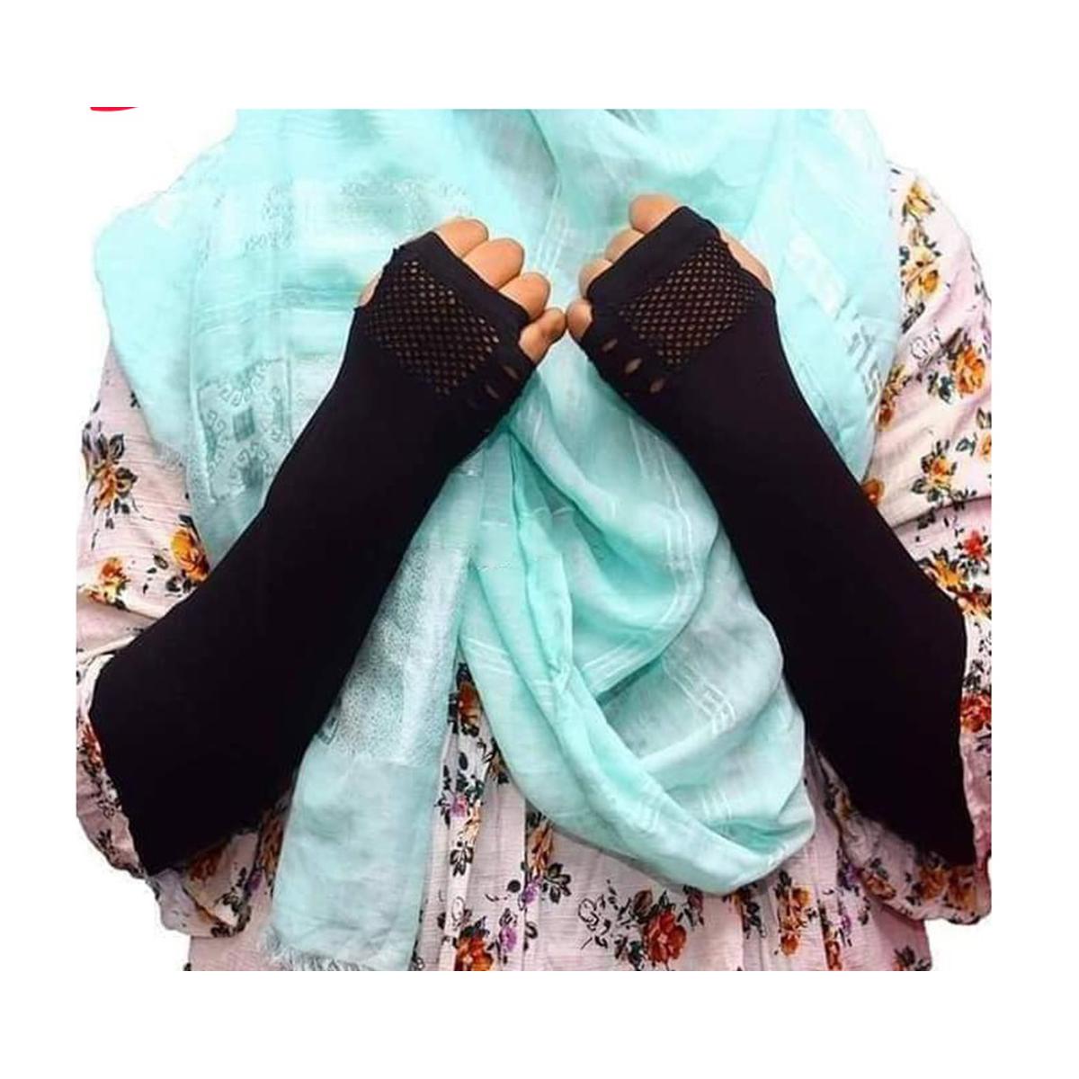 Fingerless Gloves for women Half-Finger hand gloves for women Black