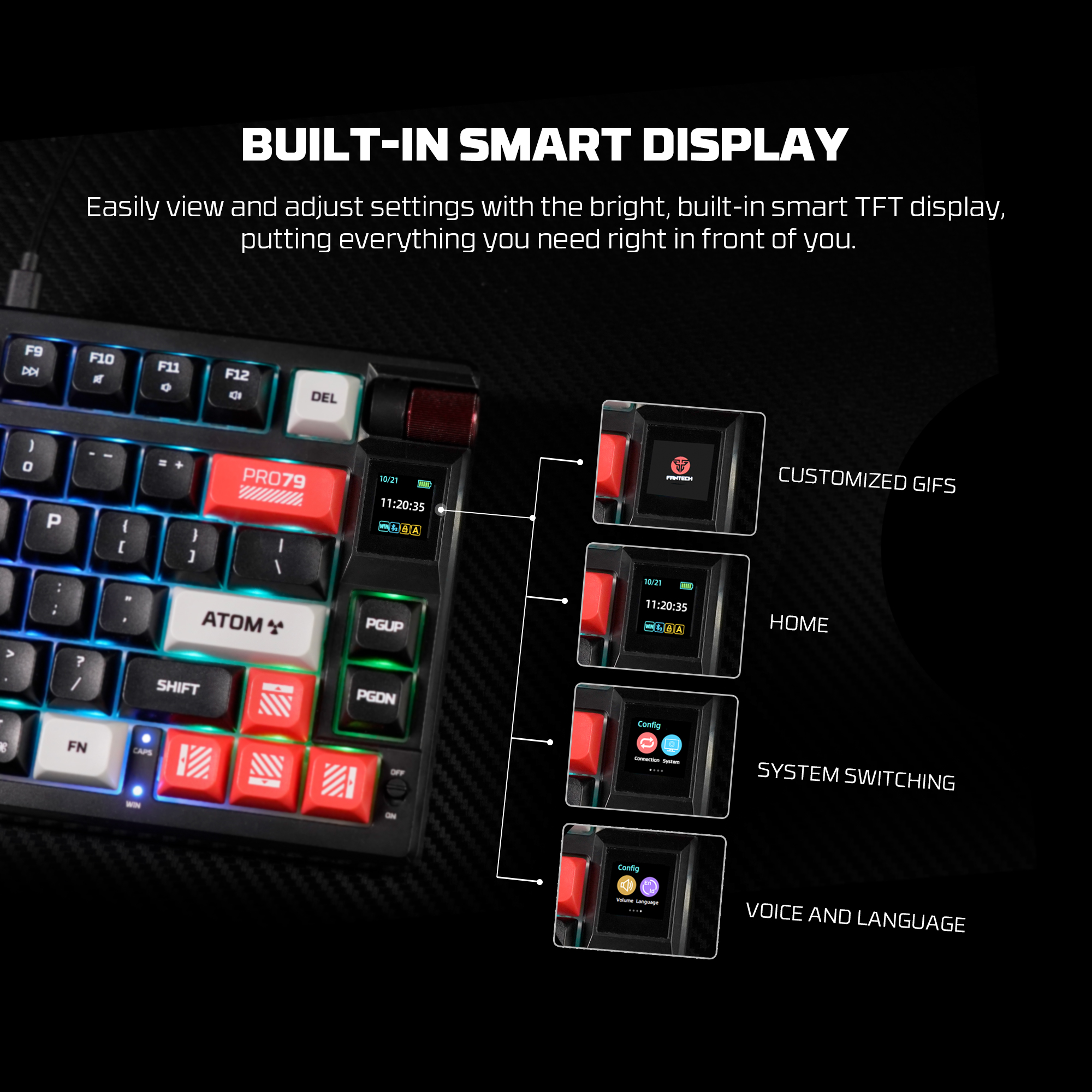 FANTECH MK917 ATOM PRO79 Wireless Rechargeable Mechanical Gaming Keyboard. 