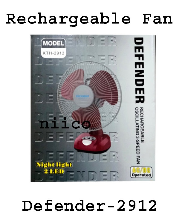 Ultimate Rechargeable Fan kth Defender/Kennede  Multi-Function 12" Fan Model-ktH2912. Stay Cool and Comfortable Anywhere(10 Year Life Time). 