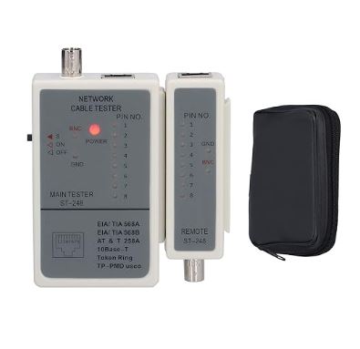 Network Cable Tester RJ45 RJ12 RJ11 Network Wires Detector Cat 5 Cat 6 Cable Connector Premium Cable Repair Set Cable Mapper for Cat5 Cat6 Telephone Line Cable with DC 9V D-link type High Quality