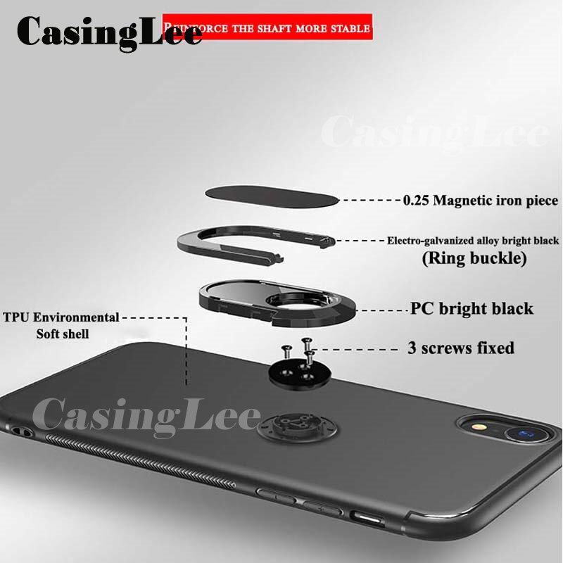 For infinix Note 12 2023 Case Soft matte full Protector Shockproof Car Magnetic Holder Ring Phone Cover Casing hp infinix Note12 2023 Phone cases. 